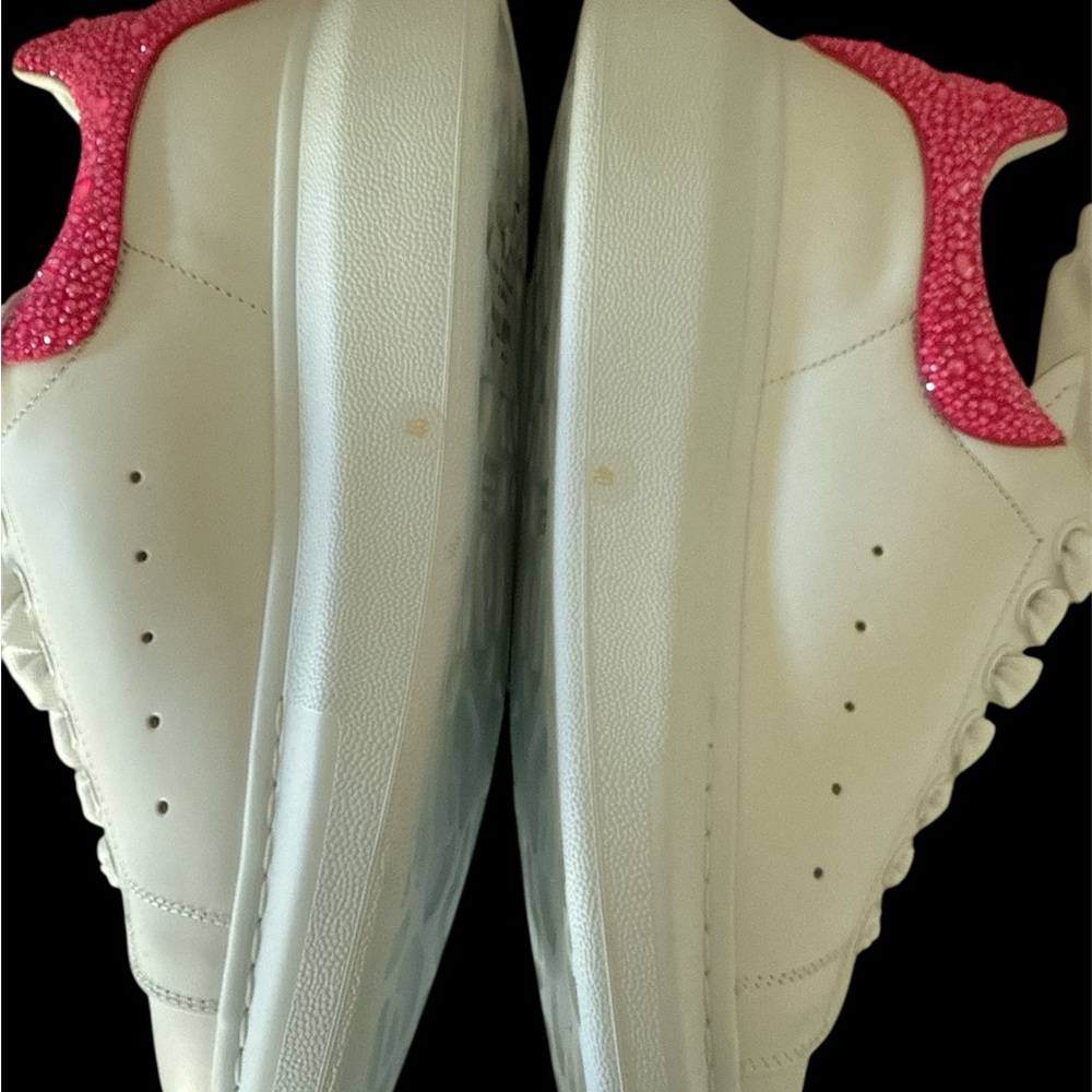 Alexander McQueen White Oversized Sneakers White Pink Glitter’ Size 40 - Picture 5 of 6